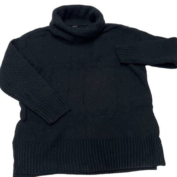 Sanctuary Sweater Women Medium Solid Black Cowl Neck Honeycomb - Picture 1 of 7